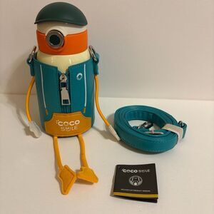 Kids Insulated Water Bottle Zipper Sleeve Carrying Strap Drink Tumbler w/ Straw